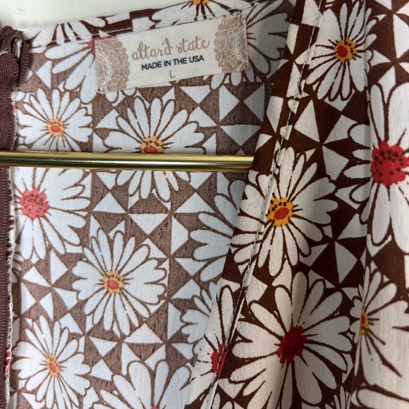 Altar’d State Brown Floral Dress, Large - Picture 3 of 6